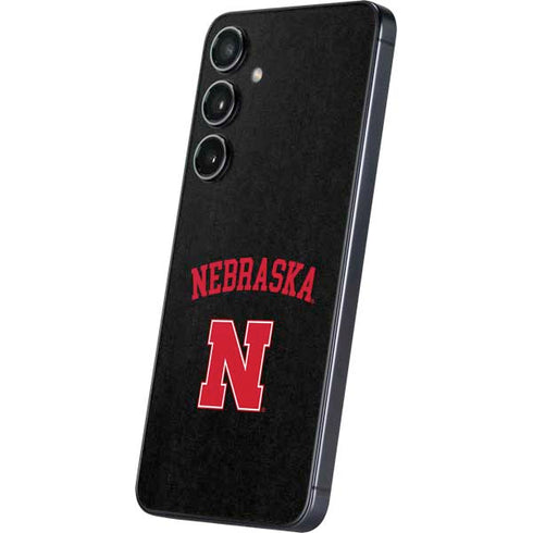 University of Nebraska Collegiate Text Black Galaxy S25 Skin
